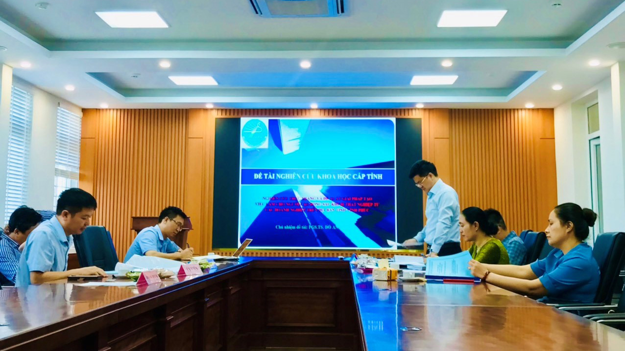 Kết quả nghiệm thu cấp cơ sở đề tài KH&CN cấp Tỉnh Vĩnh Phúc, CNĐT PGS.TS. Đỗ Anh Tài