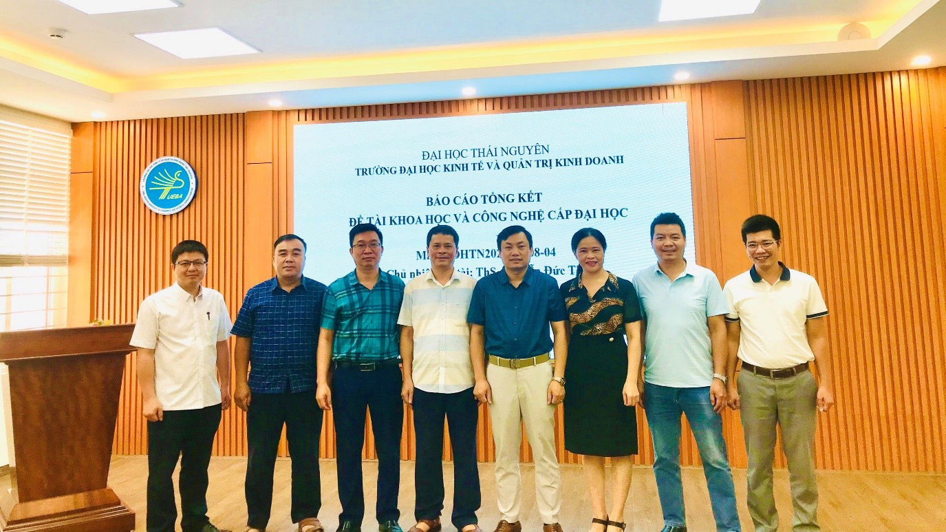 Kết quả nghiệm thu cấp Đại học đề tài KH&CN cấp Đại học Thái Nguyên năm 2020 của Chủ nhiệm đề tài ThS. Nguyễn Đức Thu