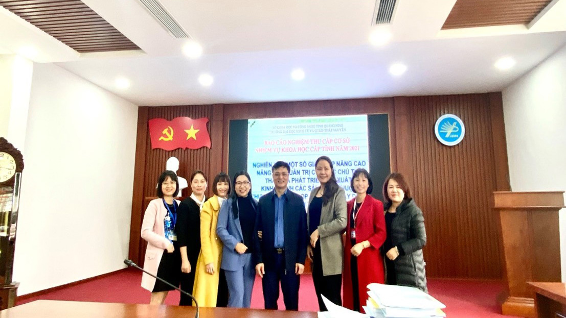 Kết quả nghiệm thu đề tài KH&CN cấp tỉnh Quảng Ninh của Chủ nhiệm đề tài PGS.TS. Đỗ Thị Thuý Phương