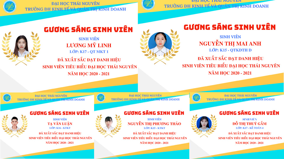 10 gương mặt sinh viên tiêu biểu cấp Đại học Thái Nguyên năm học 2020-2021