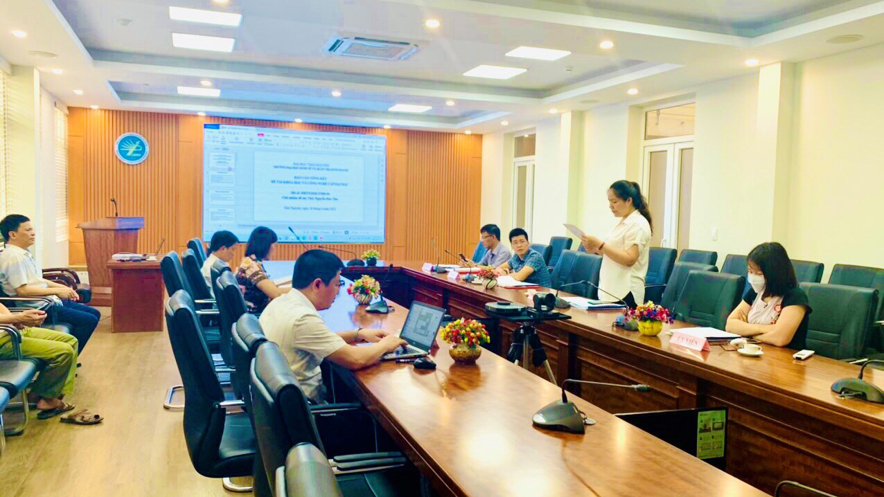 Kết quả nghiệm thu cấp cơ sở đề tài KH&CN cấp ĐH Thái Nguyên của CNĐT: ThS. Nguyễn Đức Thu