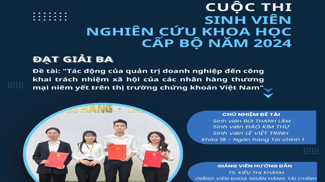 Trường ĐH Kinh tế và Quản trị Kinh doanh – ĐH Thái Nguyên đạt thành tích ấn tượng tại Cuộc thi Sinh viên nghiên cứu khoa học cấp Bộ năm 2024